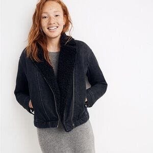 Madewell Sherpa Motorcycle Jean Jacket